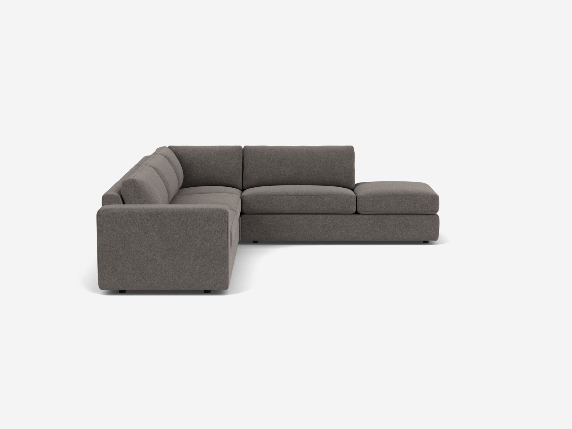 Grey sectional sofa with right hand chaise right hand view